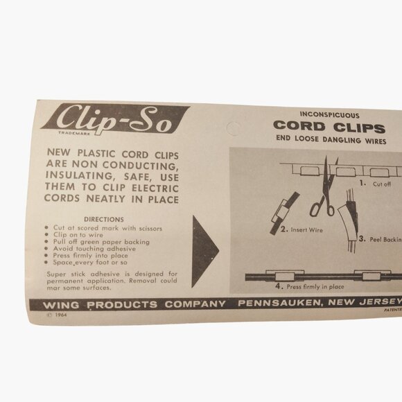 Clip So Modern Cord Clip Wire Holder Vintage Mid Century Stage Prop Lot 4 - Picture 11 of 11